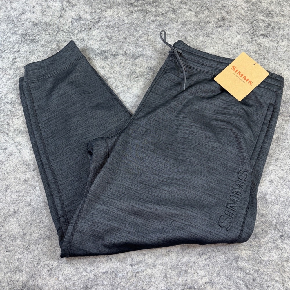 New Simms Challenger Thermal‎ Fleece Joggers Men's 2XL Black Fishing Outdoors